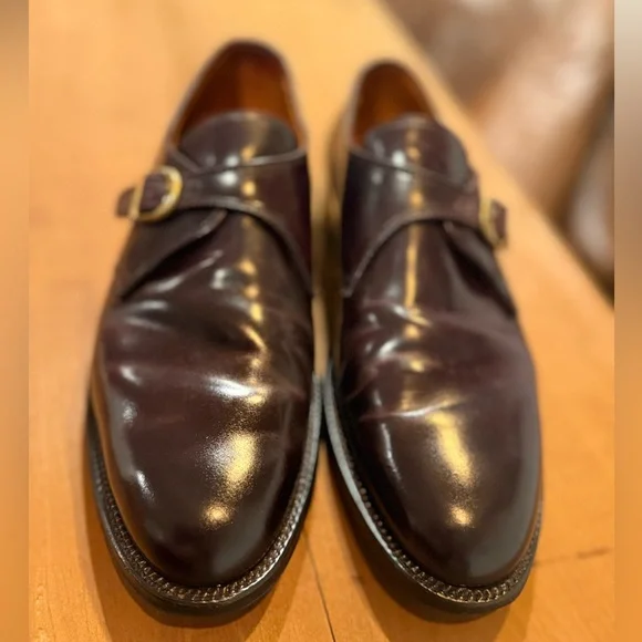 ALDEN Shell Cordovan Plain Toe Monk Strap Dress Shoes | Size 10.5 - Picture 11 of 11